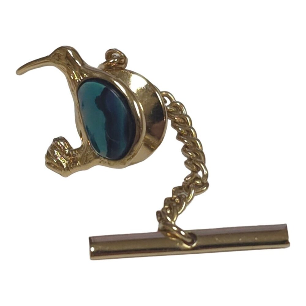 Vtg Paua Abalone Shell New Zealand Kiwi Bird Tie Tack Pin Exotic Bird Brooch